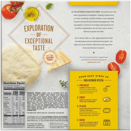 California Pizza Kitchen® BBQ Recipe Chicken Gluten Free Crispy Thin Crust Frozen Pizza Perspective: back