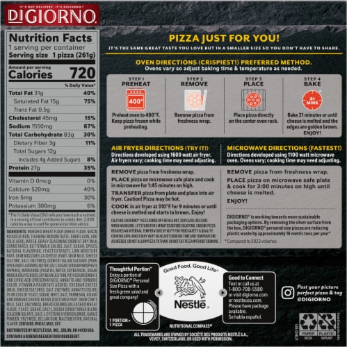 DiGiorno® Croissant Crust Sausage & Gravy Personal Size Frozen Breakfast Pizza Perspective: back
