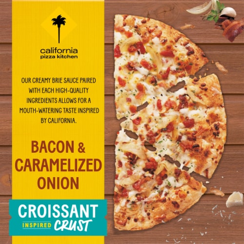 California Pizza Kitchen Bacon and Caramelized Onion Croissant Crust Frozen Pizza Perspective: back