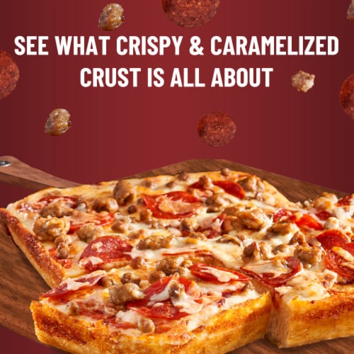 DiGiorno Detroit Style Crust Three Meat Pizza Perspective: back