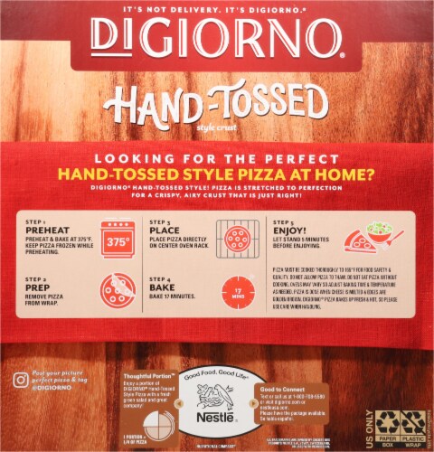 DIGIORNO® Four Cheese Frozen Pizza on a Hand-Tossed Style Crust Perspective: back