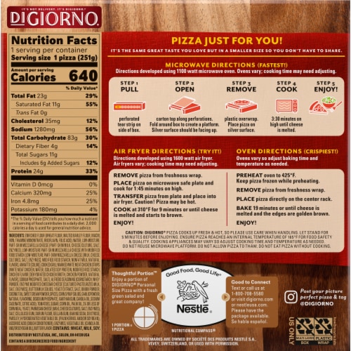 Digiorno® Chicken Alfredo Personal Size Pizza Perspective: back