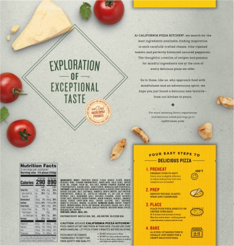 California Pizza Kitchen Plant Based BBQ Recipe Chik'n Crispy Thin Crust Frozen Pizza Perspective: back