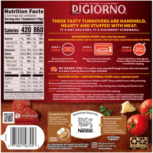 DIGIORNO Stromboli Pepperoni Frozen Stromboli Perspective: back