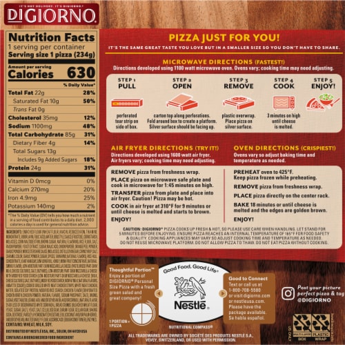 DIGIORNO® Traditional Personal Size BBQ Recipe Chicken Frozen Pizza Perspective: back