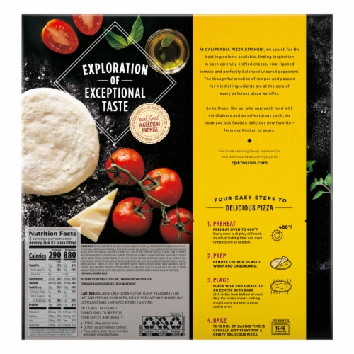 California Pizza Kitchen BBQ Recipe Chicken Crispy Thin Crust Frozen Pizza Perspective: back
