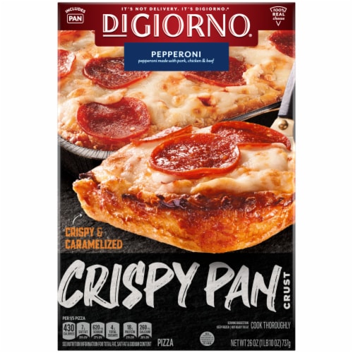 DIGIORNO® Pepperoni Frozen Pizza on a Crispy Pan Crust Perspective: back
