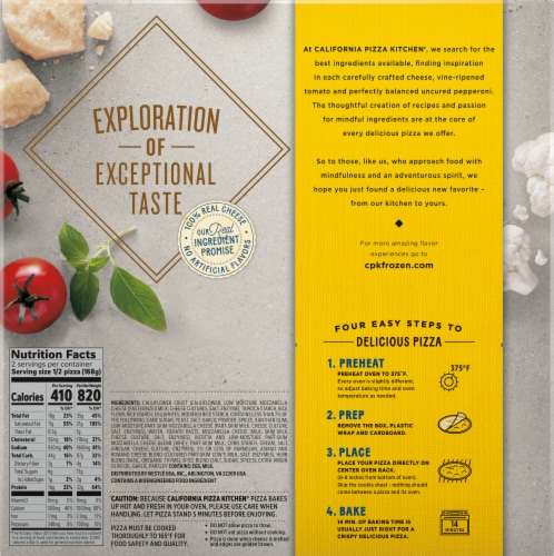 California Pizza Kitchen Cauliflower Crust Cheese Frozen Pizza Perspective: back