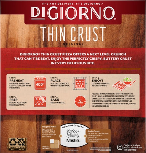 DiGiorno® Classic Thin Crust Four Cheese Frozen Pizza Perspective: back