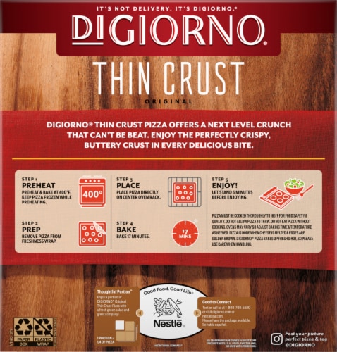 DiGiorno® Pizzeria Thin Hand Tossed Margherita Frozen Pizza Perspective: back