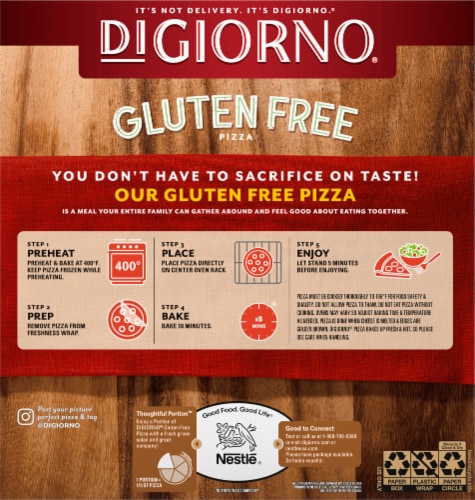 DIGIORNO Four Cheese Gluten Free Frozen Pizza Perspective: back