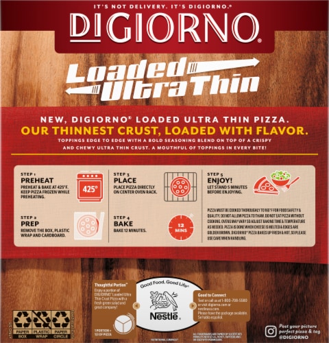 DiGiorno Loaded Ultra Thin Crust Carnivore Pizza Perspective: back