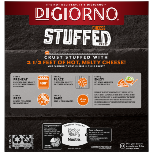 DIGIORNO® Pepperoni Stuffed Crust Frozen Pizza Perspective: back