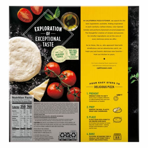 California Pizza Kitchen White Veggie Crispy Thin Crust Frozen Pizza Perspective: back