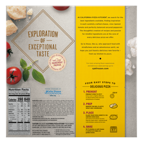 California Pizza Kitchen® BBQ Chicken Cauliflower Crust Frozen Pizza Perspective: back
