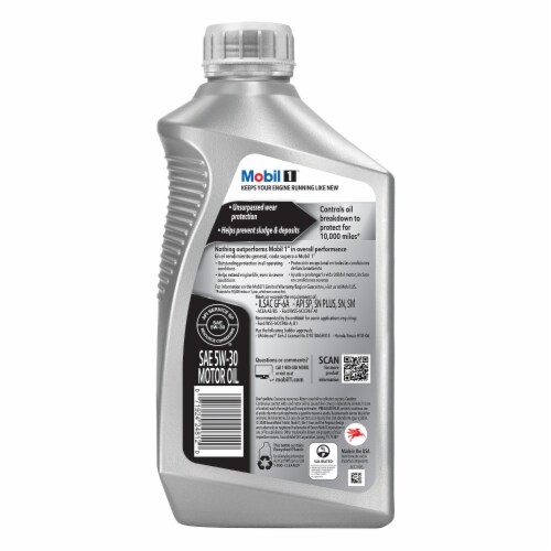 Mobil 1™ 5W-30 Advanced Full Synthetic Motor Oil Perspective: back