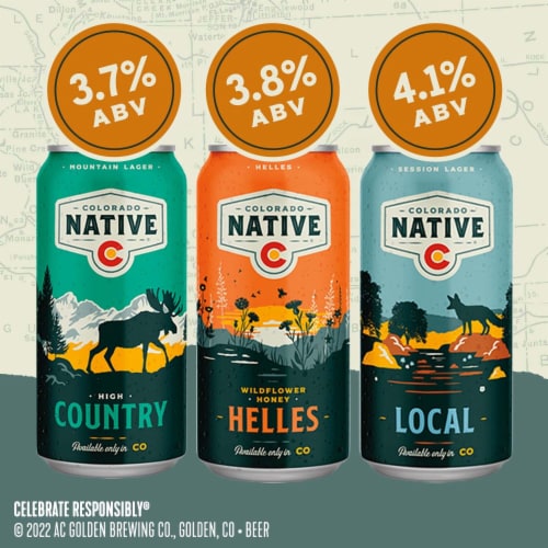 Colorado Native Day Pack Pale Lager Beer Cans Perspective: back