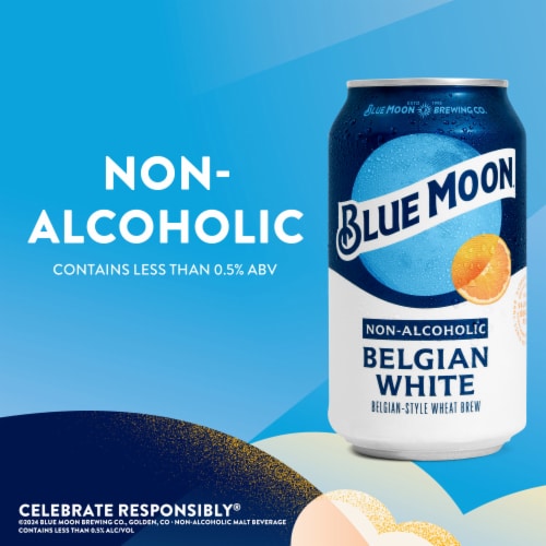 Blue Moon Non Alcoholic Belgian Style Wheat Beer Perspective: back