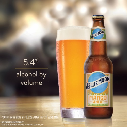 Blue Moon Mango Wheat Ale Beer Perspective: back