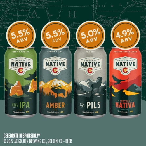 Colorado Native Trail Pack Pale Lager Beer Cans Perspective: back