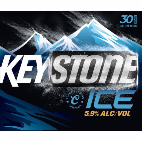 Keystone Ice Lager Beer Perspective: back