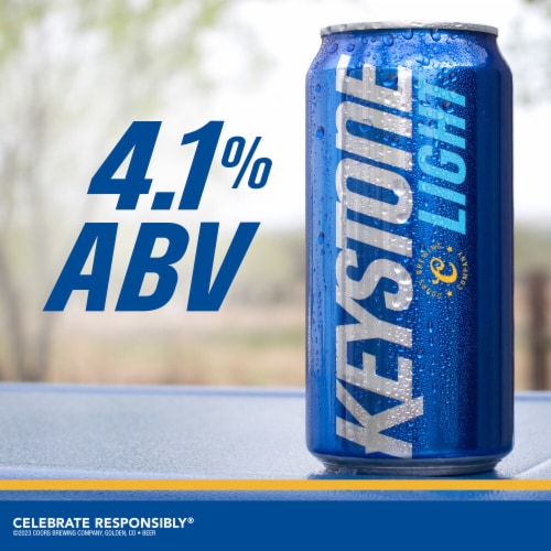 Keystone American-Style Light Lager Beer Perspective: back