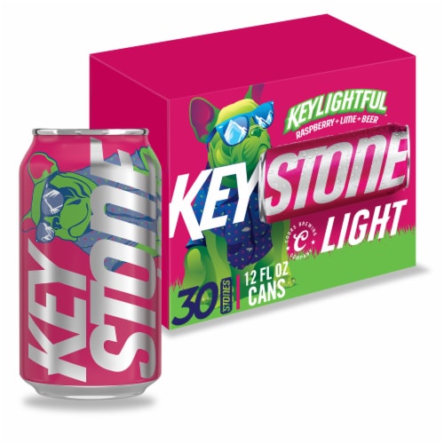 Keystone Light Keylightful Raspberry Lime Beer 30 Cans Perspective: back