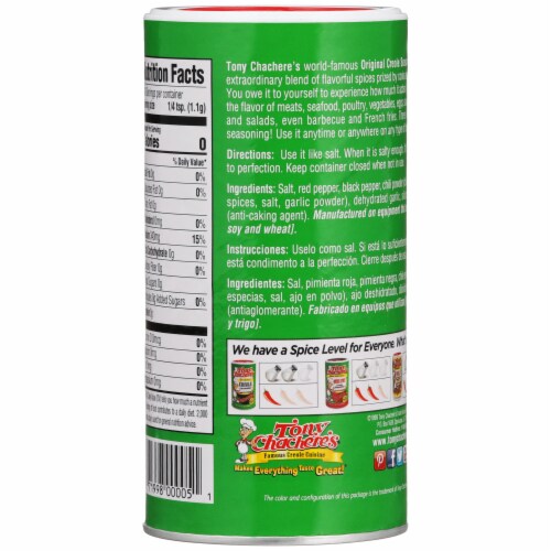 Tony Chachere's® Original Creole Seasoning Perspective: back