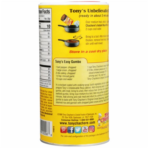 Tony Chachere's® Instant Roux Mix Perspective: back