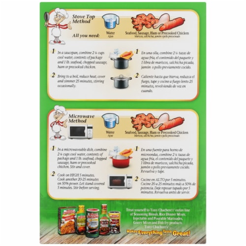 Tony Chachere's® Creole Jambalaya Dinner Mix Perspective: back