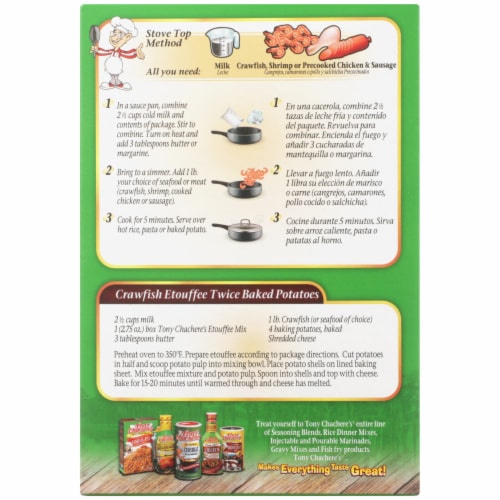 Tony Chachere's Creole Etoufee Mix Perspective: back
