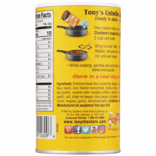 Tony Chachere's® Creole Instant Roux Mix Perspective: back