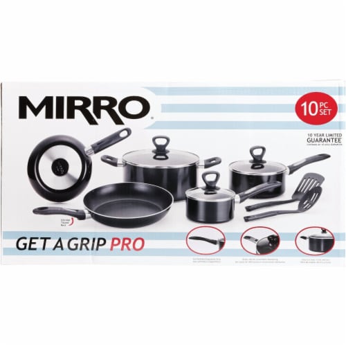 T-fal Mirro Get A Grip Nonstick Cookware Set - Black Perspective: back