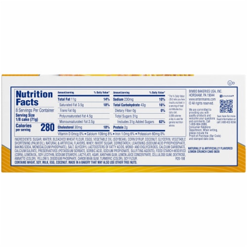 Entenmann's® Lemon Crunch Cake Perspective: back