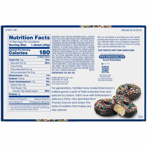 Entenmann's® Party Mini Rich Frosted Donuts Perspective: back