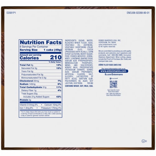 Entenmann's® Minis Creme Filled Fudge Cakes Perspective: back