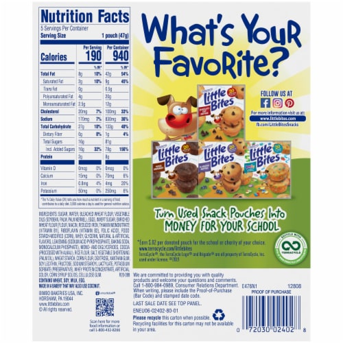 Entenmann's® Little Bites® Limited Edition Cookies & Creme Mini Muffins Perspective: back