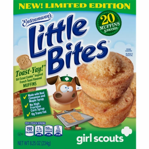 Entenmann's Little Bites Girl Scouts Toast-Yay! French Toast Muffins Pouches Perspective: back