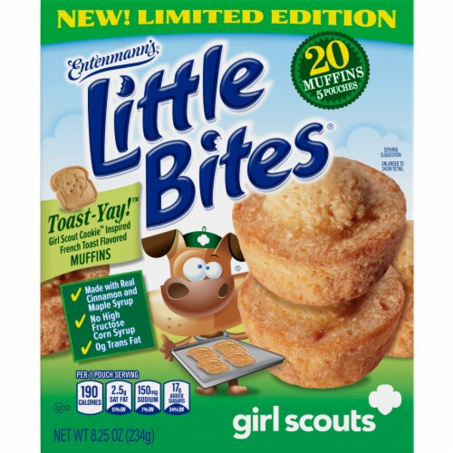 Entenmann's Little Bites Girl Scouts Toast-Yay! French Toast Muffins Pouches Perspective: back