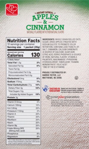 Harris Teeter® Instant Apples & Cinnamon Oatmeal Perspective: back
