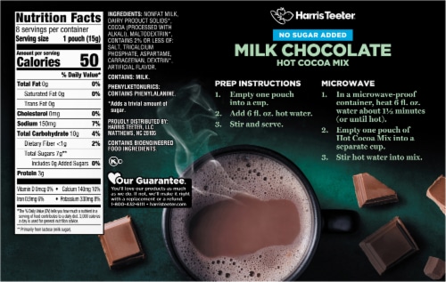 Harris Teeter® No Sugar Added Hot Cocoa Drink Mix Perspective: back