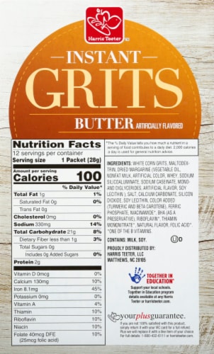 Harris Teeter® Instant Butter Grits Perspective: back