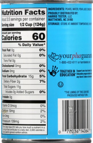 Harris Teeter™ Pear Slices in 100% Juice Perspective: back