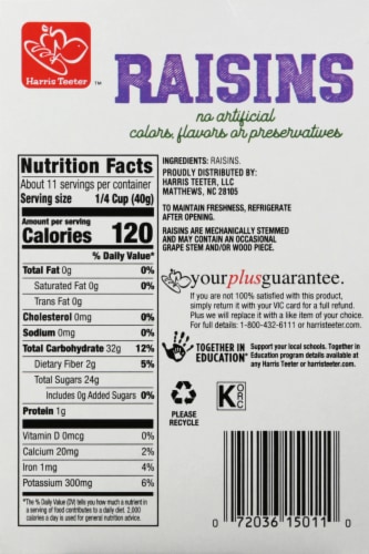 Harris Teeter™ Raisins Perspective: back
