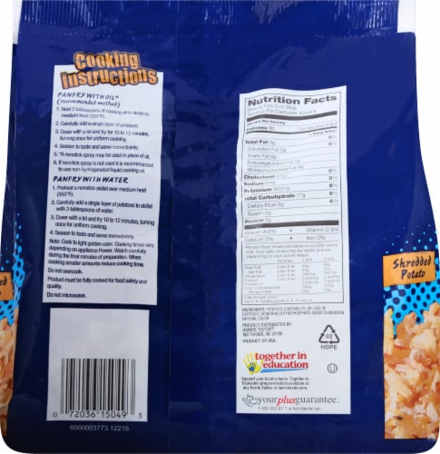 Harris Teeter® Shredded Potato Hash Browns Perspective: back
