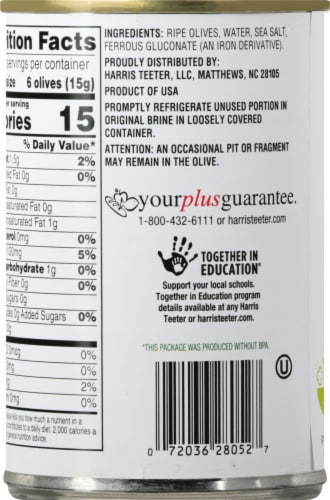 Harris Teeter™ Small Pitted Black Olives Perspective: back