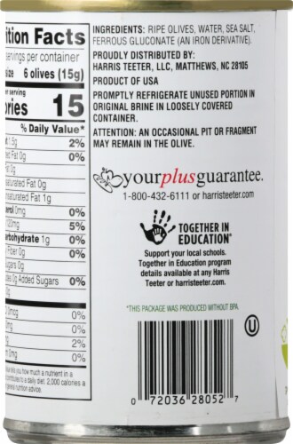 Harris Teeter™ Small Pitted Black Olives Perspective: back