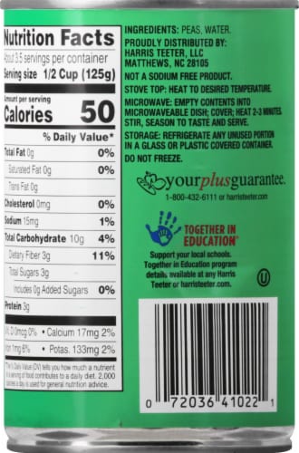 Harris Teeter® No Salt Added Sweet Peas Perspective: back