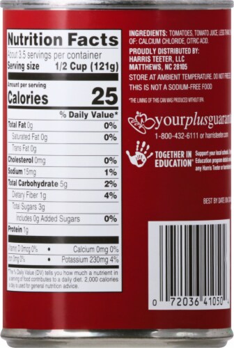 Harris Teeter™ No Salt Added Whole Peeled Tomatoes Perspective: back