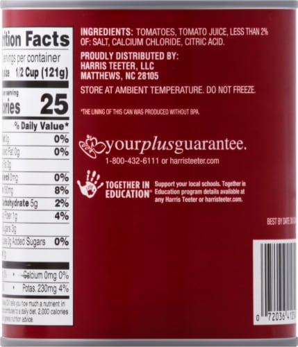 Harris Teeter® Diced Tomatoes Perspective: back